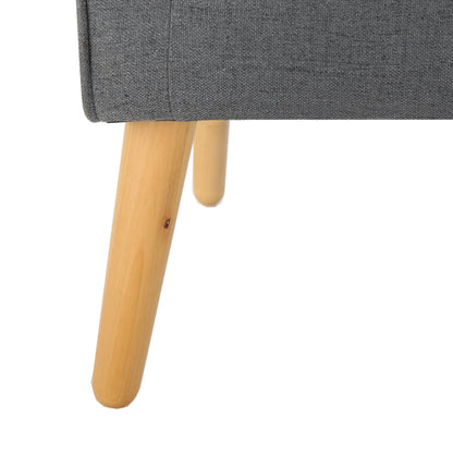 Accent Chair Mid-Century Charcoal Fabric Tufted Back Wood Legs 25x30x31 In
