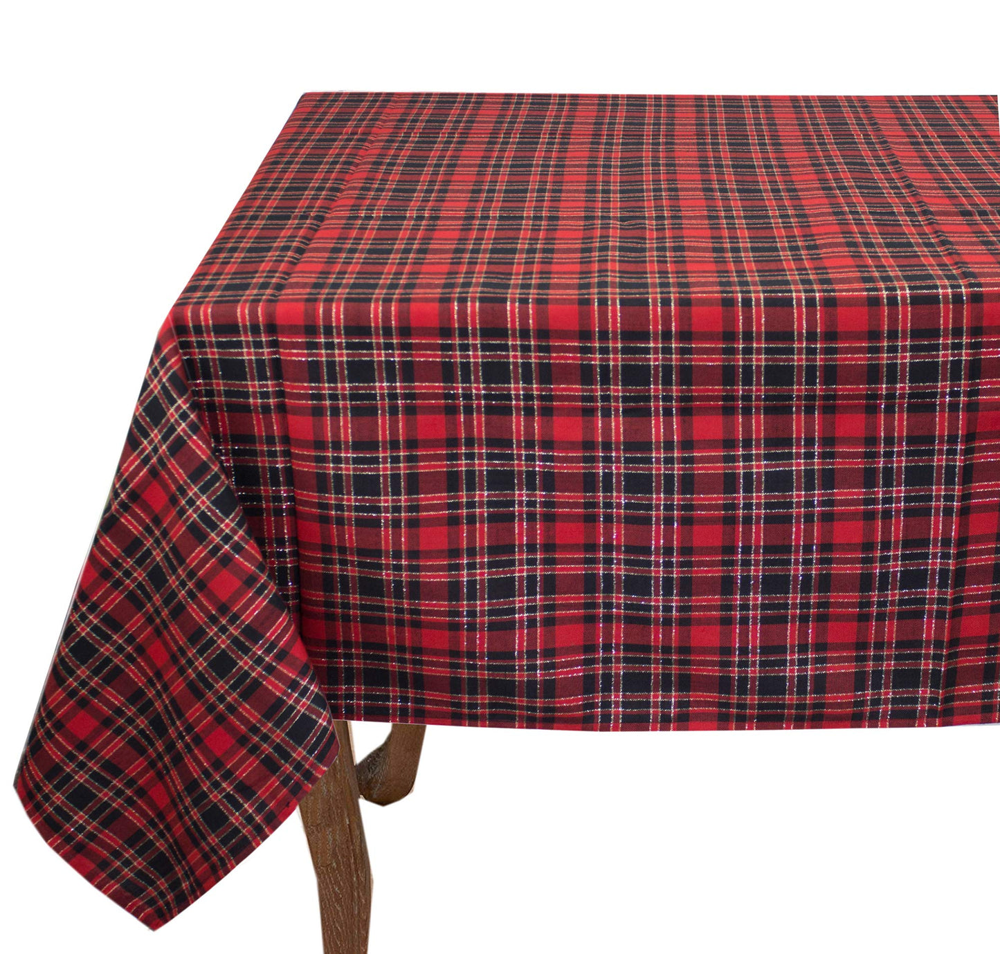 Fennco Styles Highland Holiday Red & Black Plaid Design Table Runner 16"x54"