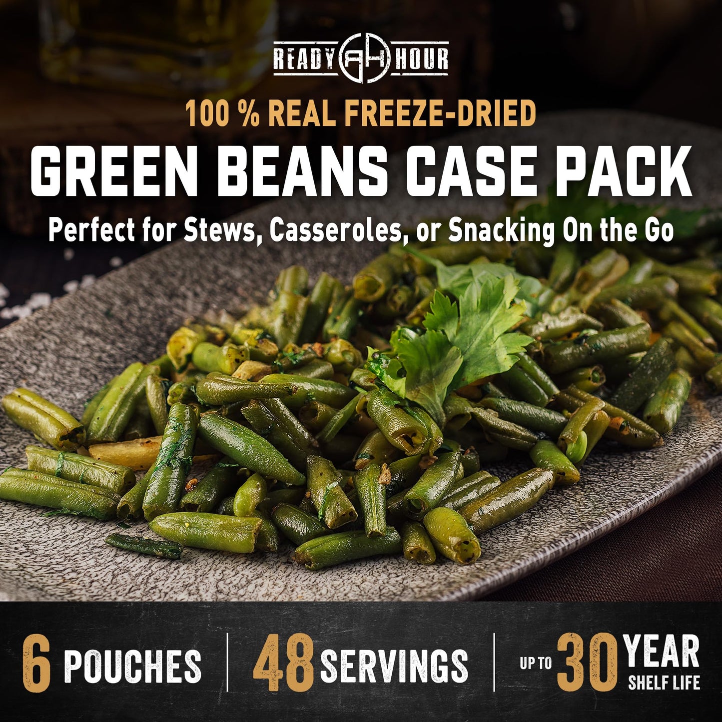 Ready Hour Freeze-Dried Corn Case Pack – Emergency Food, Long-Term Storage, Bulk Vegetables, Shelf-Stable Survival Supplies, Prepper Pantry Essential– 48 Servings (6 Pouches)