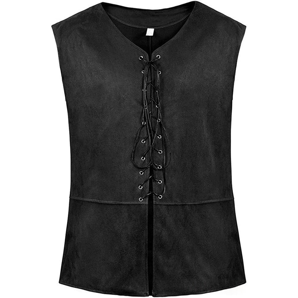 Retro Steampunk Vest Mens Lace-Up Waistcoat
