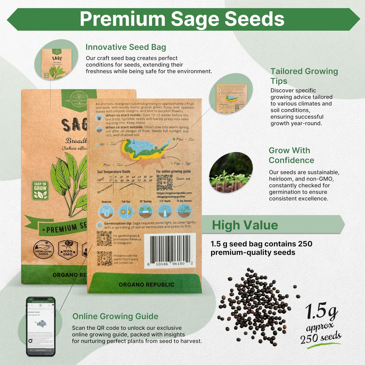 White Yarrow Seeds Pack 0.25 G - Over 2000 Non-GMO Heirloom Yarrow Seeds for Planting Herbs in Individual Seed Packet, Herbs Seeds for Planting Home Garden Indoor & Outdoor Gardening