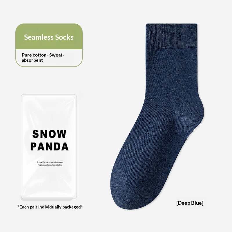 Men's Cotton Sweat-Absorbent Deodorizing And Antibacterial Mid-Calf Socks