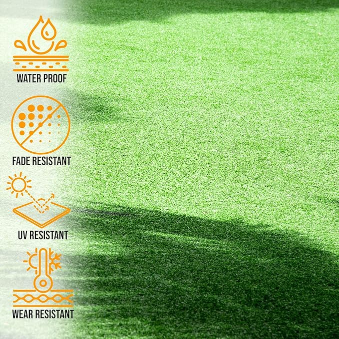 Ottomanson Artificial Turf Golf Hitting Mat 3' x 19' Indoor/Outdoor Waterproof Synthetic Fake Grass for Putting Practice Baseball Football Sports Gym Backyard, Custom Size 2' up to 30'