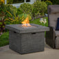 ANCHORAGE 32'' Wood Square MGO Fire Pit Grey - 40,000 BTU