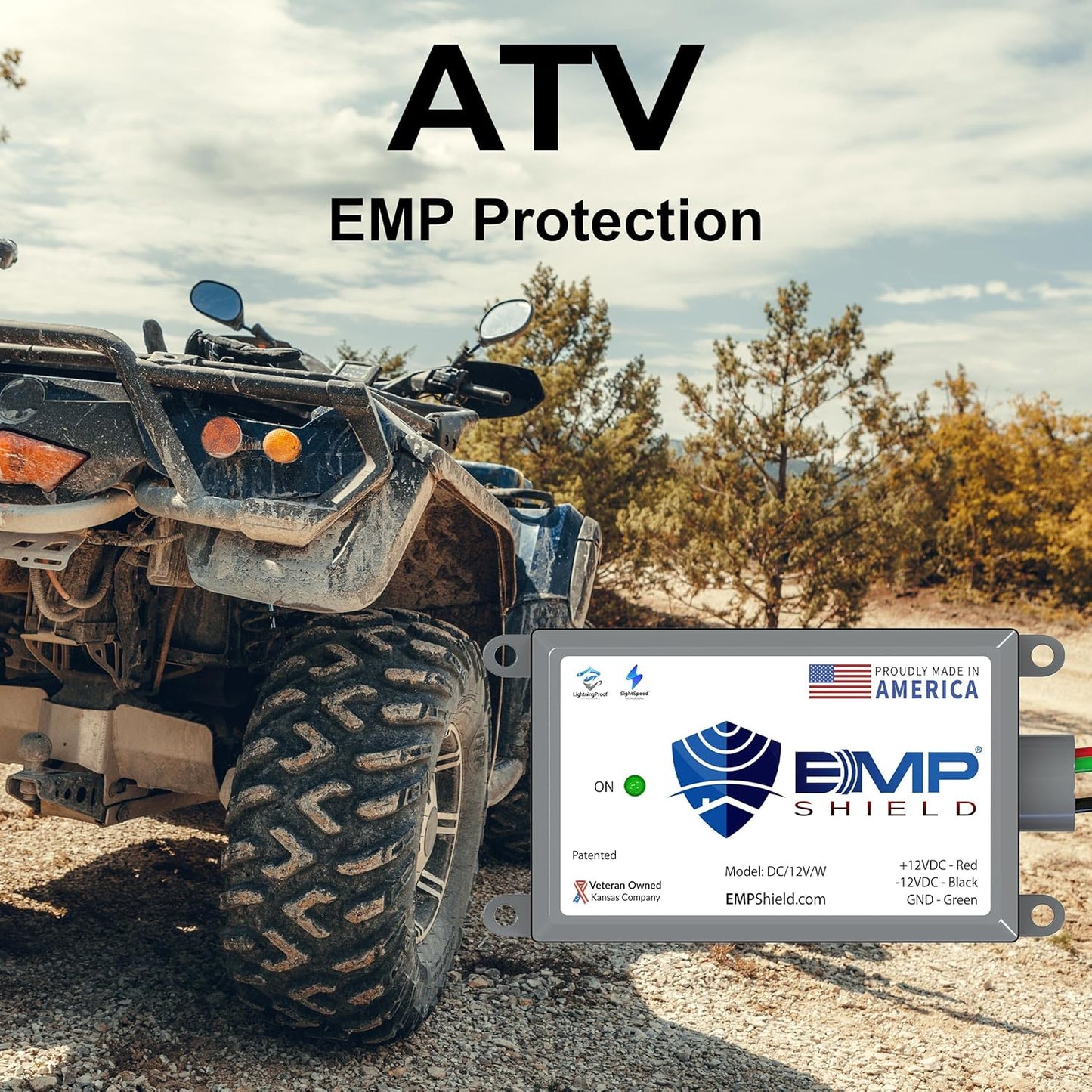 EMP Shield – Vehicle EMP Protection 12 Volt DC for Car and Truck (DC-12V-WV) Lightning, Solar Flare, and Surge Protection
