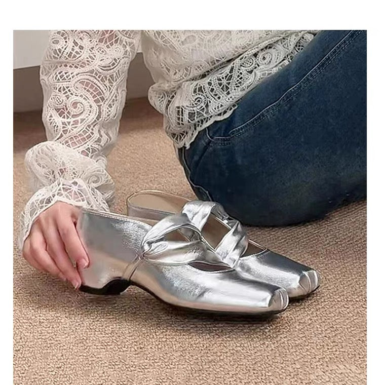 2026 Summer New Korean Style Women Retro Closed Toe Slide Sandals, 9cm High Platform Elevated Slippers, Elegant Outdoor Casual Shoes