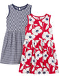 Girls Dress Set 2-Pack - Short Sleeve and Sleeveless Dresses