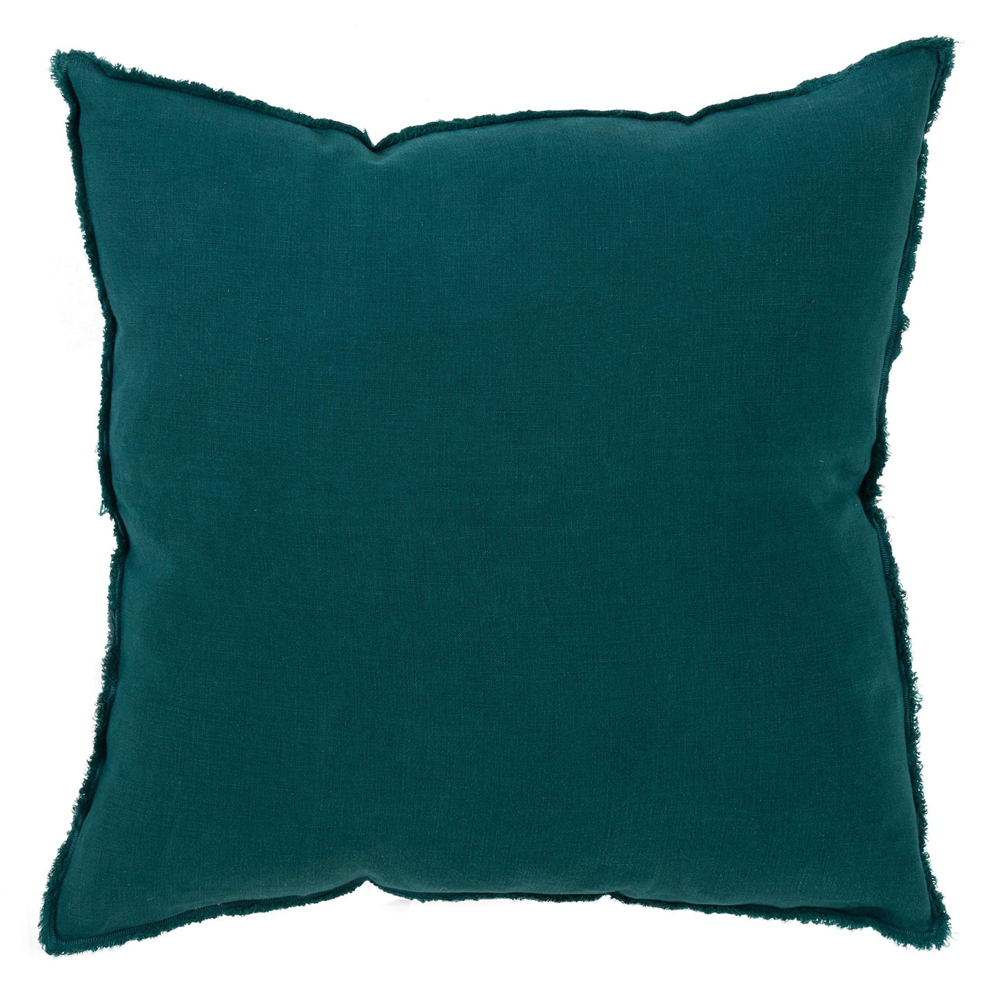 Fennco Styles Fringed Design Down Filled Linen 20-Inch Throw Pillow