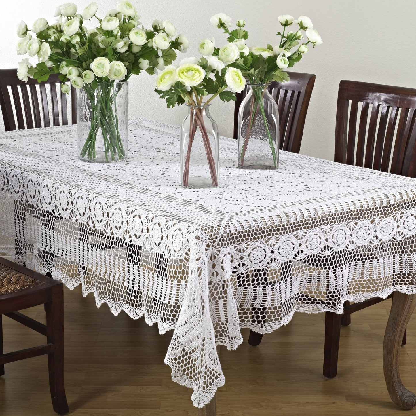 Fennco Styles Handmade Crochet Lace Cotton Tabletop