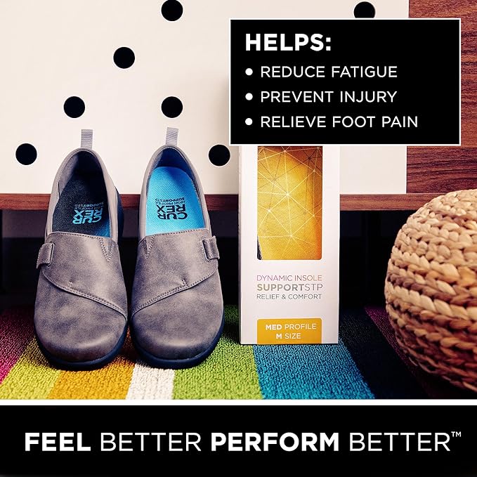 CURREX SupportSTP – Arch Support Insole w/Superior Cushioning & Airflow, Heavy Duty Shell for Less Fatigue – Comfort, Athletic, Casual and Work Shoe Inserts, Men & Women – Low Arch, XL