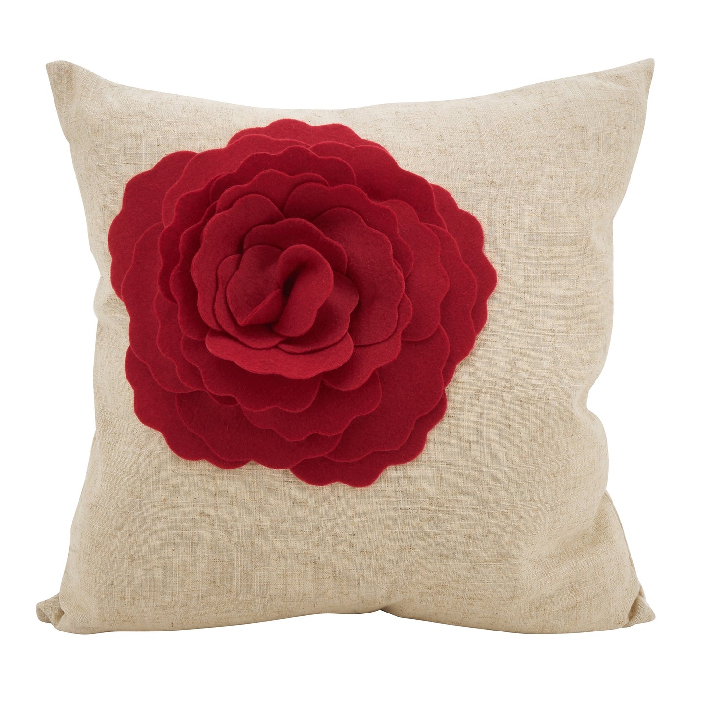Fennco Styles Decorative Rose Flower Statement Throw Pillow 18"x18"