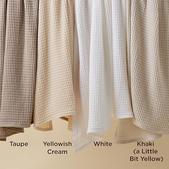 Bedsure 100% Cotton Blanket Queen Size for Bed - Breathable and Soft, Waffle Weave Blanket for Summer, Thick Cozy Fall Blankets for Women Gift, White, 90x90 Inches