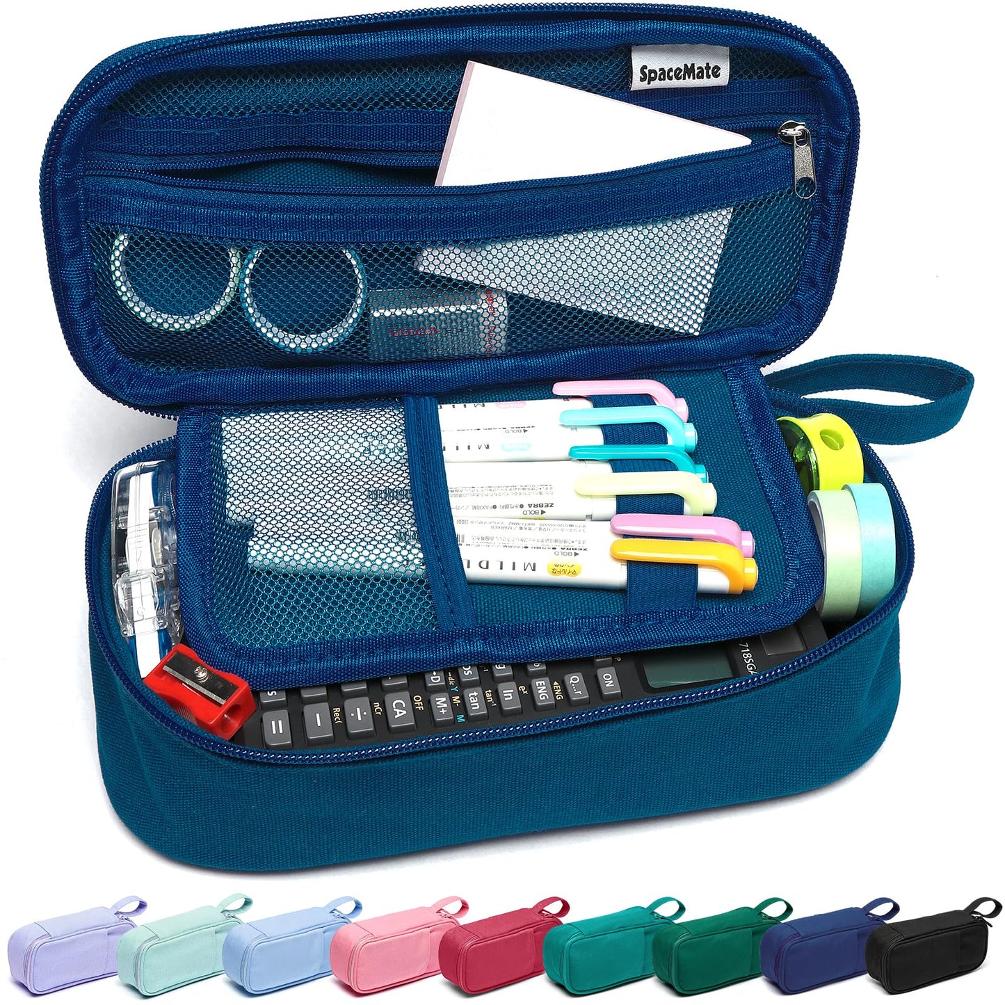 Large Pencil Case 1800ml - Heavy Duty Canvas School Supplies Organizer for Kids Students