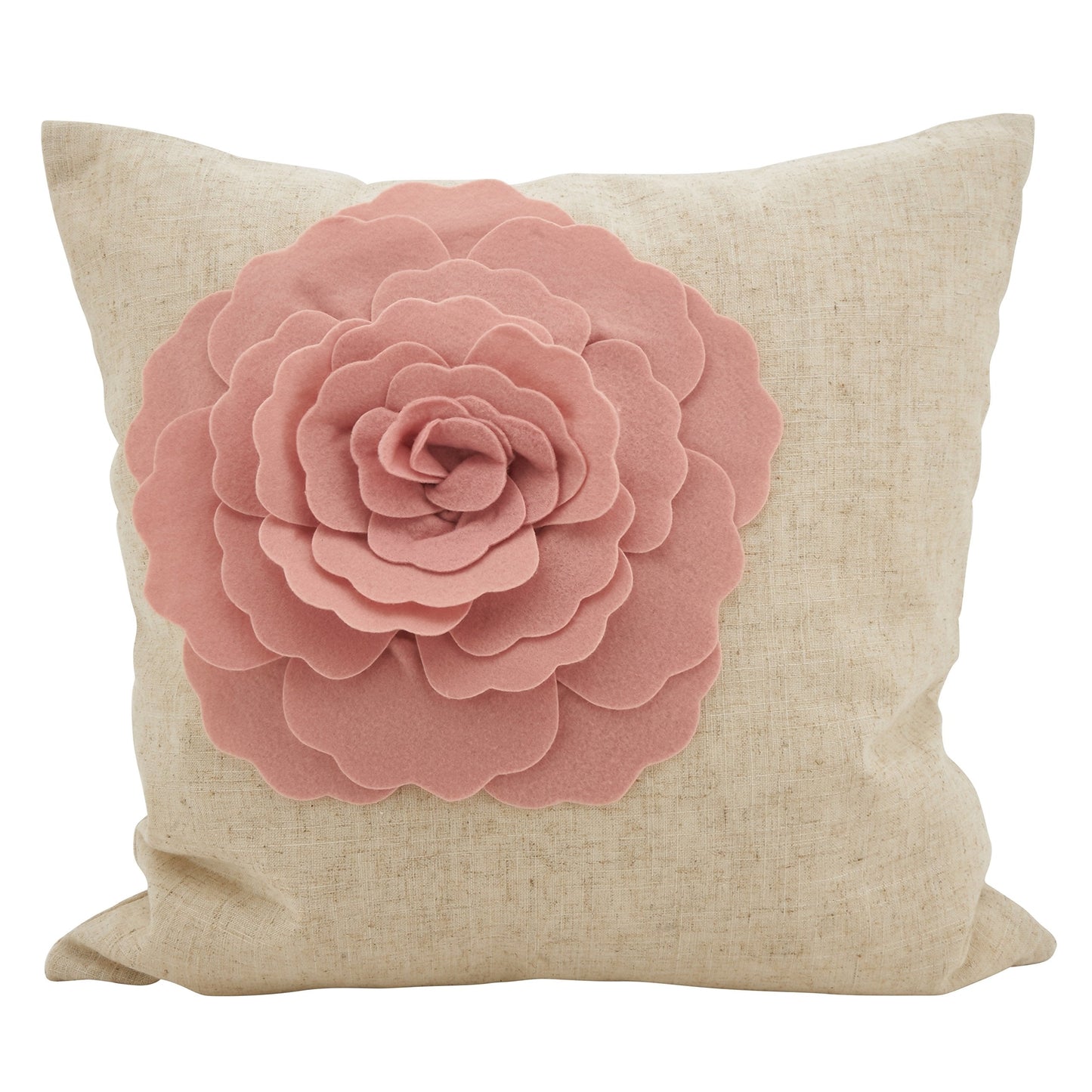Fennco Styles Decorative Rose Flower Statement Throw Pillow 18"x18"