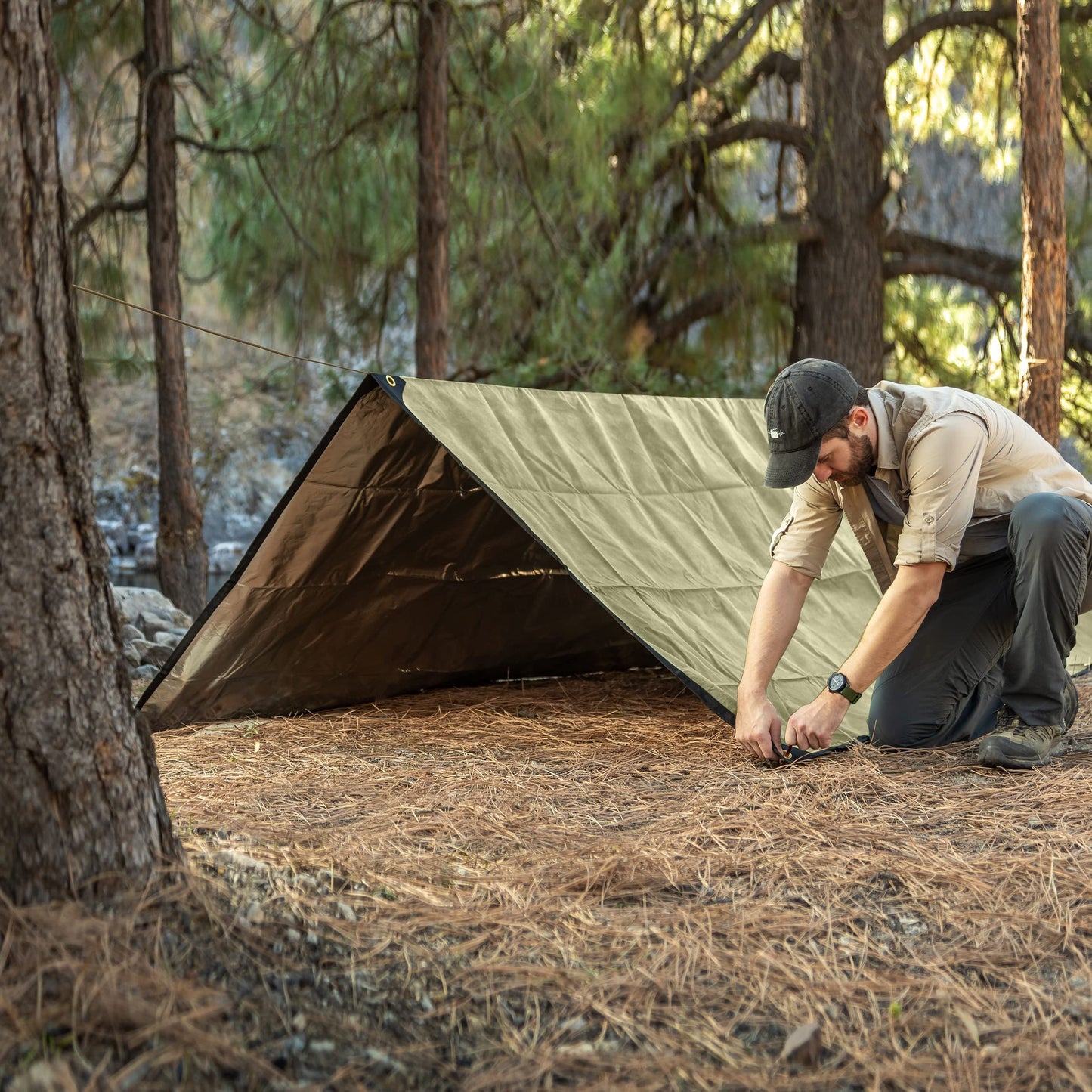 Arcturus XL Heavy Duty Survival Blanket – Insulated Reflective Thermal Camping Tarp - 8.5 FT x 12 FT (Olive Green)