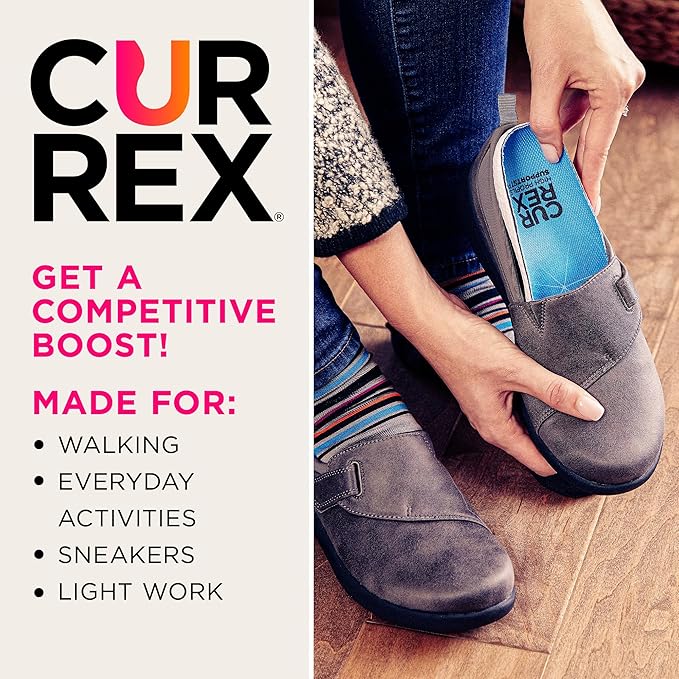 CURREX SupportSTP – Arch Support Insole w/Superior Cushioning & Airflow, Heavy Duty Shell for Less Fatigue – Comfort, Athletic, Casual and Work Shoe Inserts, Men & Women – High Arch, Medium