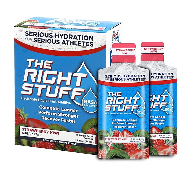 The Right Stuff electrolyte drink concentrate - 10 Pouch Box - Strawberry Kiwi