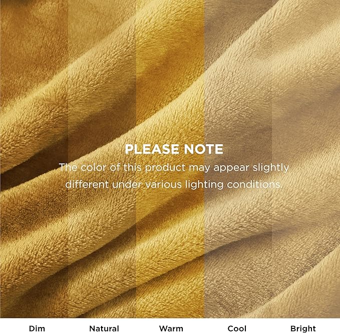 Bedsure Fleece Throw XL Blanket Yellow - 300GSM Soft Lightweight Plush Cozy Blankets for Bed, Sofa, Couch, Travel, Camping, 50x70 inches
