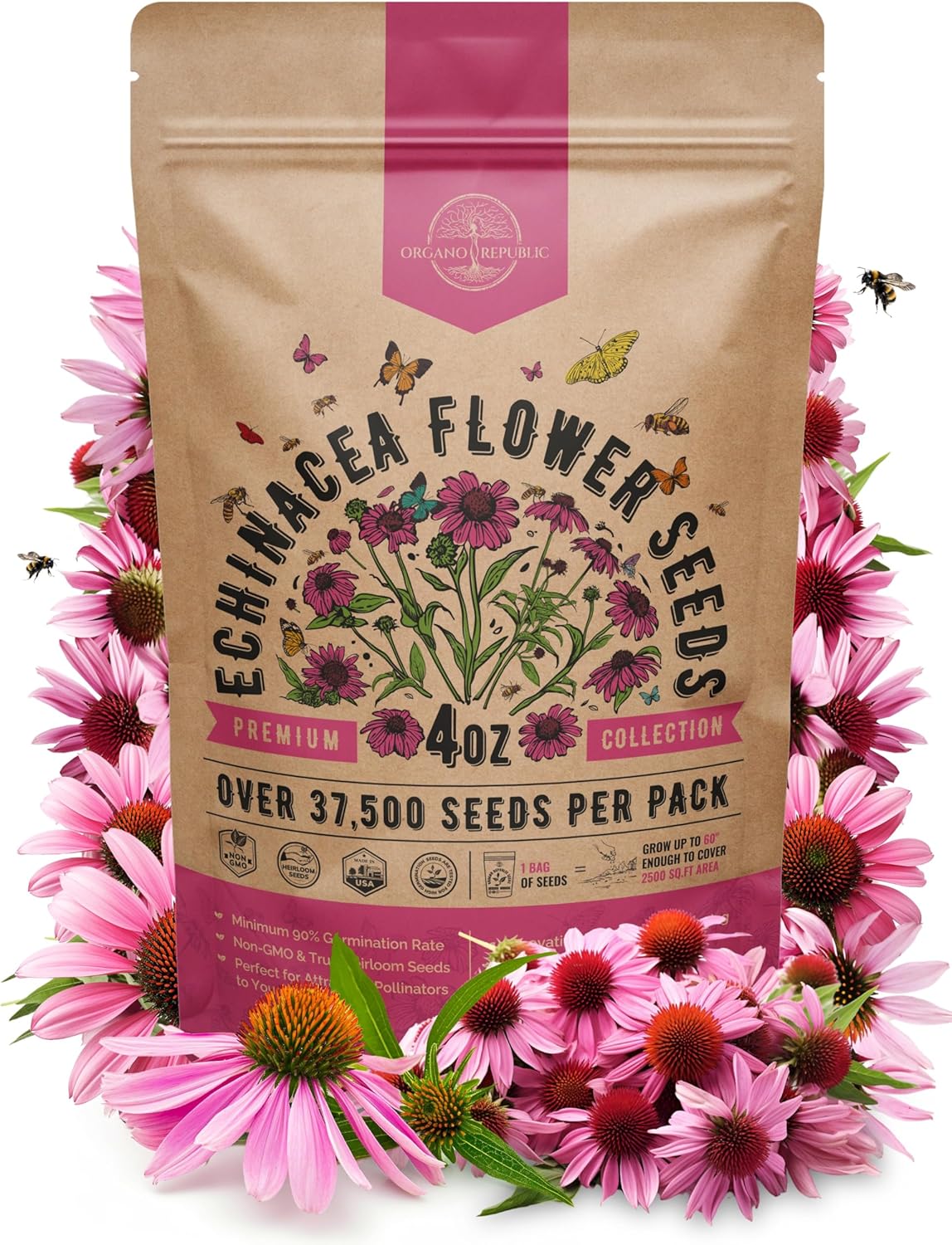 Marigold Seeds Pack 1 oz - Over 9,250 Non-GMO Heirloom Marigold Seeds for Planting Indoor & Outdoor Gardening, Flower Seed for Planting Home and Garden, Flowers Seed in Individual Packet