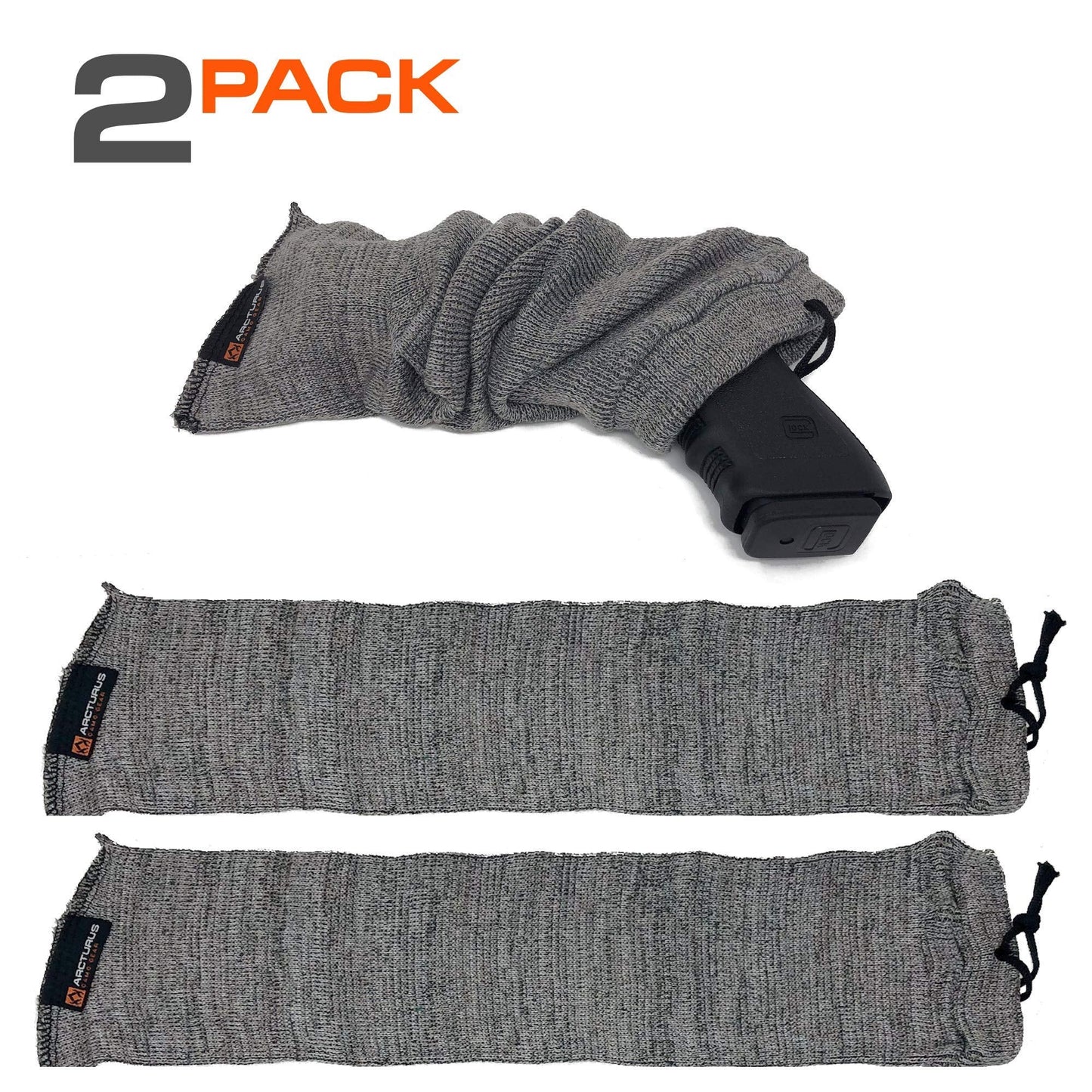 Arcturus Silicone-Treated Handgun Socks - Wide, Flexible Design (3" x 16") Easily Fits Your Pistol or Revolver.