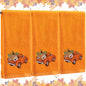 Fanfanwin 3 Pcs Thanksgiving Hand Towels Orange Pumpkin 13.8x29.5 Inch Cotton