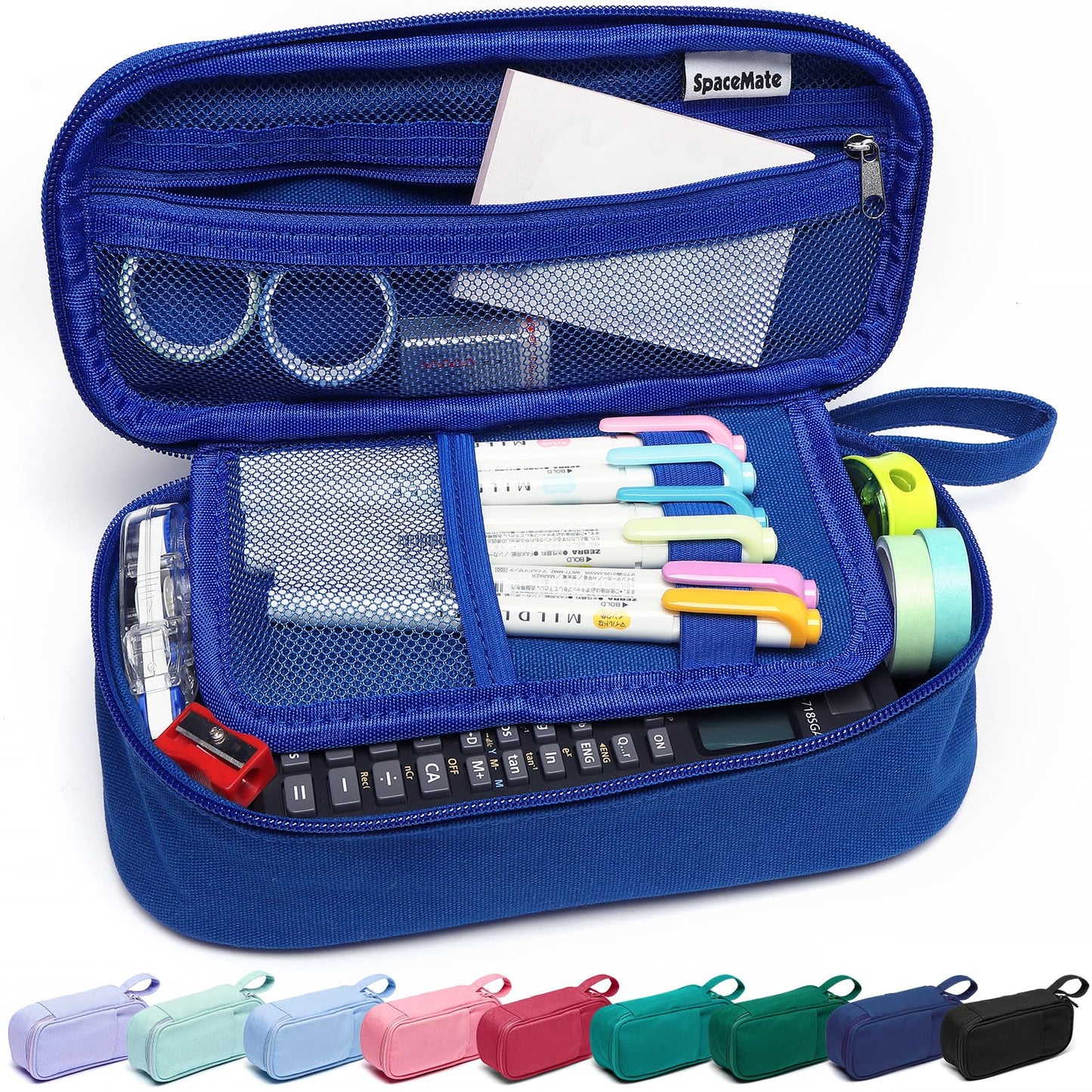 Large Pencil Case 1800ml - Heavy Duty Canvas School Supplies Organizer for Kids Students