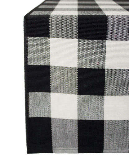 Fennco Styles Rustic Collection Buffalo Check with Rolled Hem Edge Table Runner