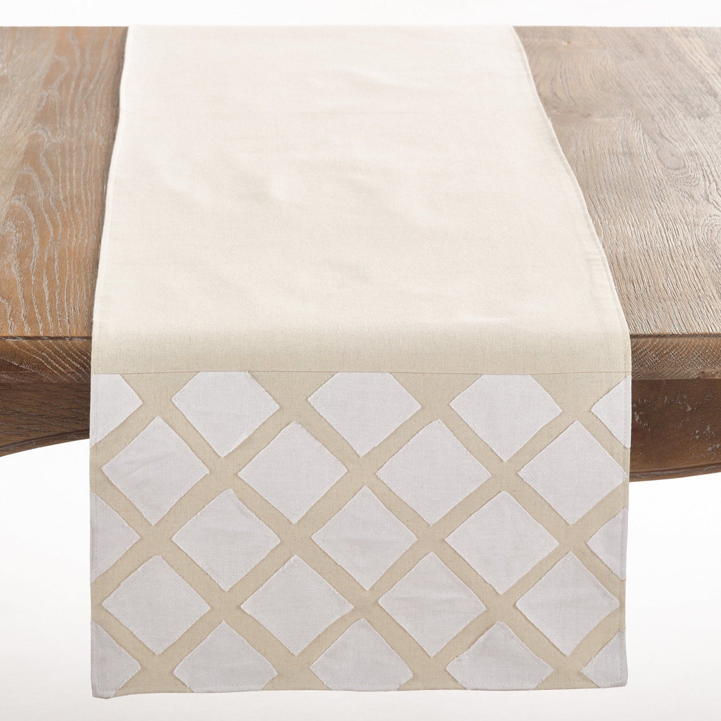 Fennco Styles Appliqué Design Contemporary Cotton Table Runner 16 x 72 Inch
