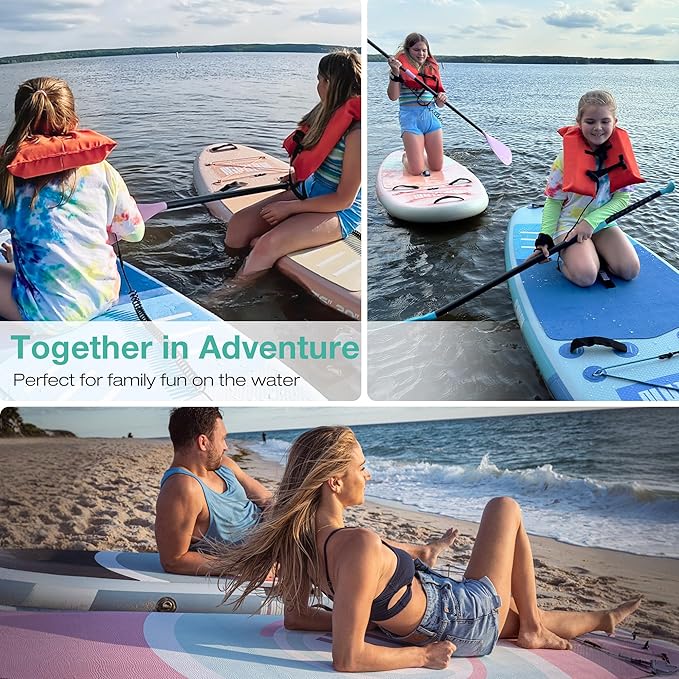 Niphean Inflatable Stand Up Paddle Board with SUP Accessories, Anti-Slip EVA Deck, 10’6’’ Inflatable Paddle Boards for Adults & Youth of All Skill Levels