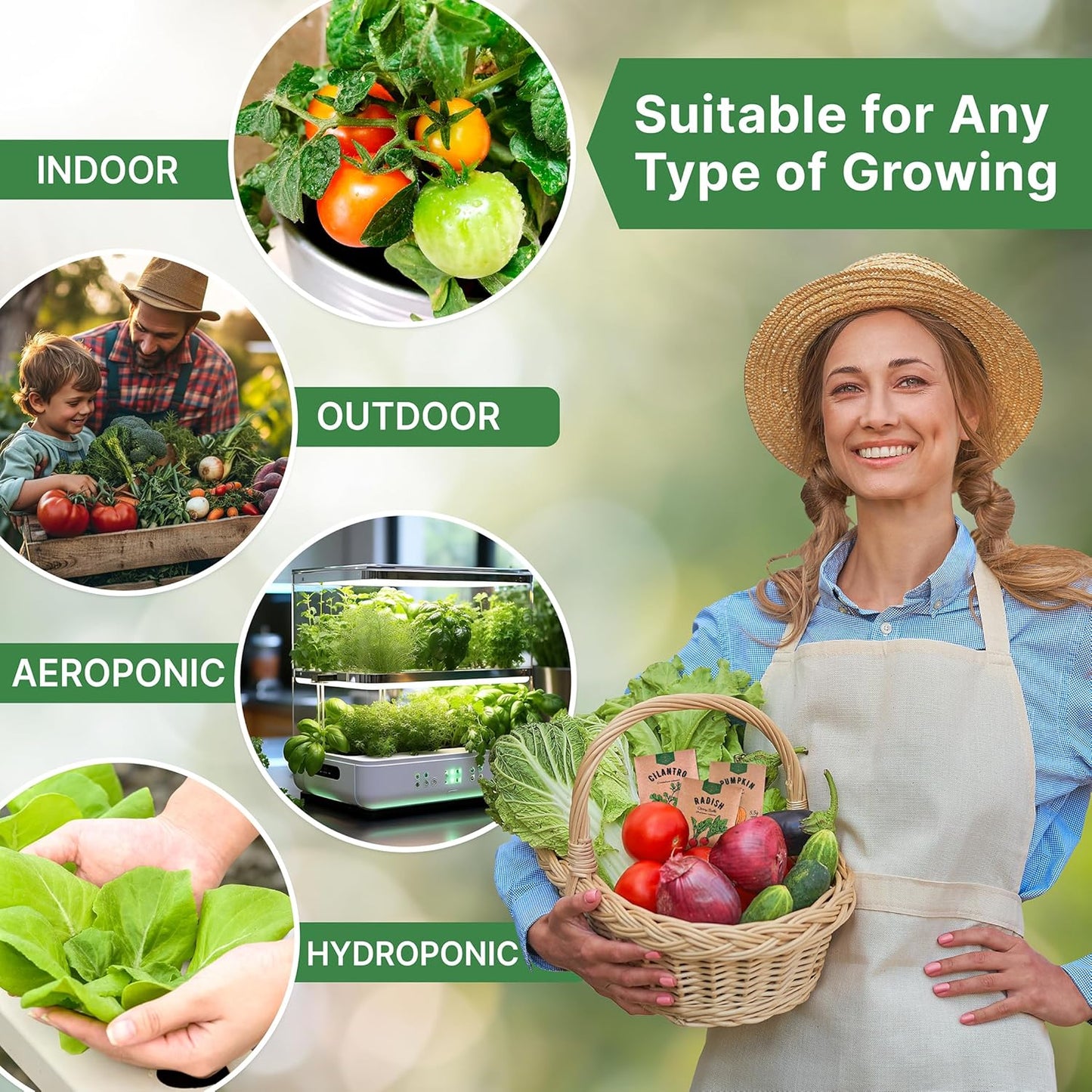 Organo Republic 15 Lettuce & Greens and 8 Onion Seeds Variety Pack Bundle, 19,975+ Non-GMO Heirloom Garden Seeds for Planting Lettuce, Greens, and Onions for Indoor & Outdoor Gardening