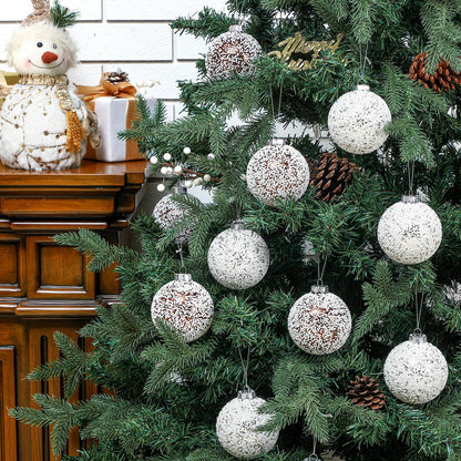 Soulchen 6 Pcs Vintage Metallic Glass Christmas Tree Ornaments 3.15in Brown