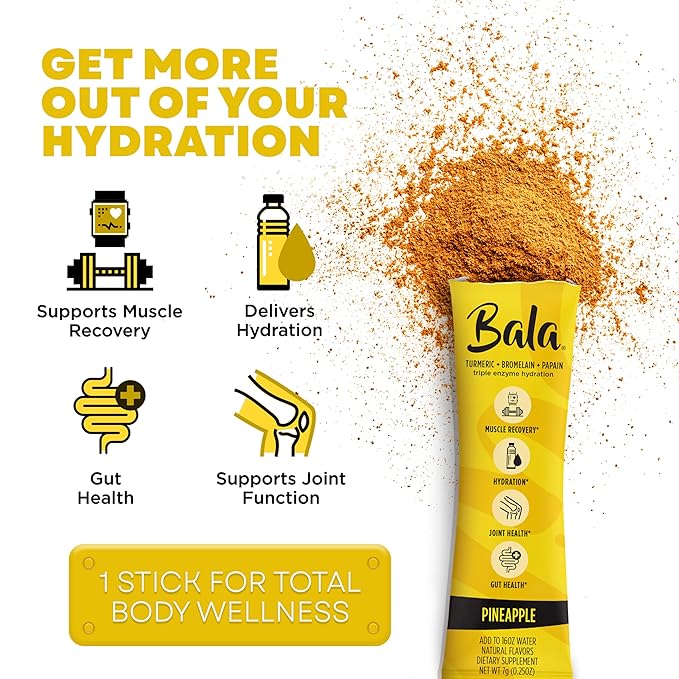 BALA pineapple hydration drink mix packaging