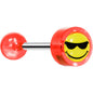 14G 5/8 Red Acrylic Smiley Sunglasses Tongue Ring