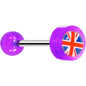 14G 5/8 Purple Acrylic UK British Flag Tongue Ring