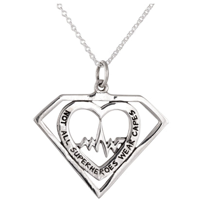 Healthcare Superhero Sterling Silver Necklace