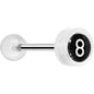 14G 5/8 Clear Acrylic Behind the 8 Ball Tongue Ring