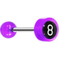 14G 5/8 Purple Acrylic Behind the 8 Ball Tongue Ring