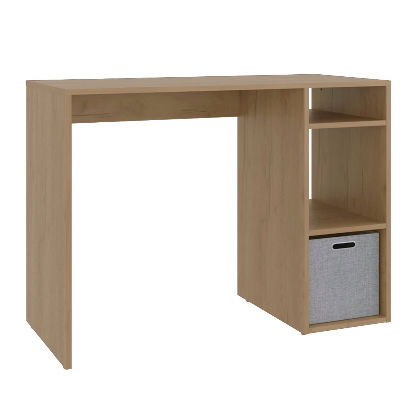 Compact Computer Desk with 3-Tier Side Open Storage Shelves, Manufactured Woo...