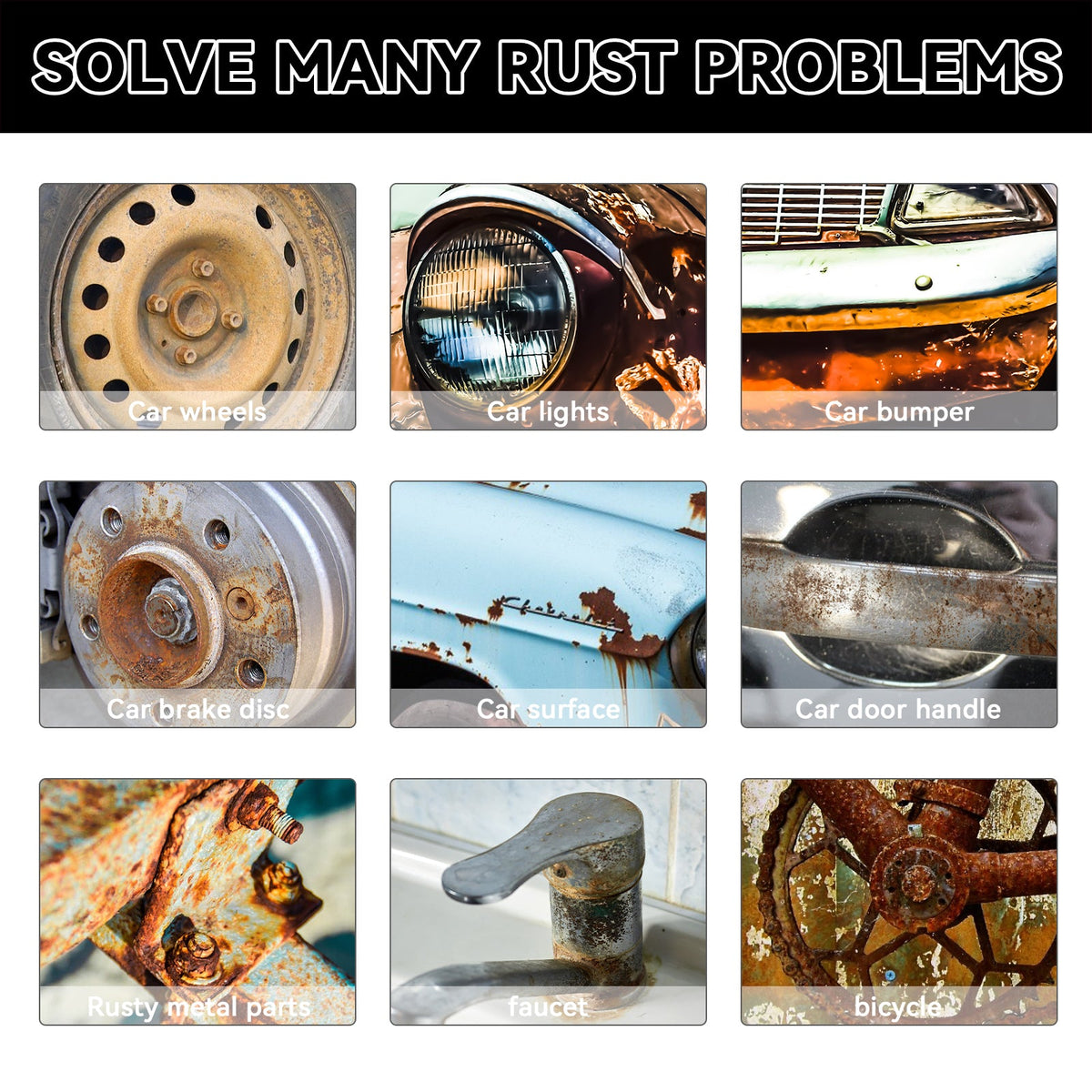 Rust Remover, Multi-Functional Metal Polishing Refurbished Car Wheel Hub Paint Cleaning Rust Remover
