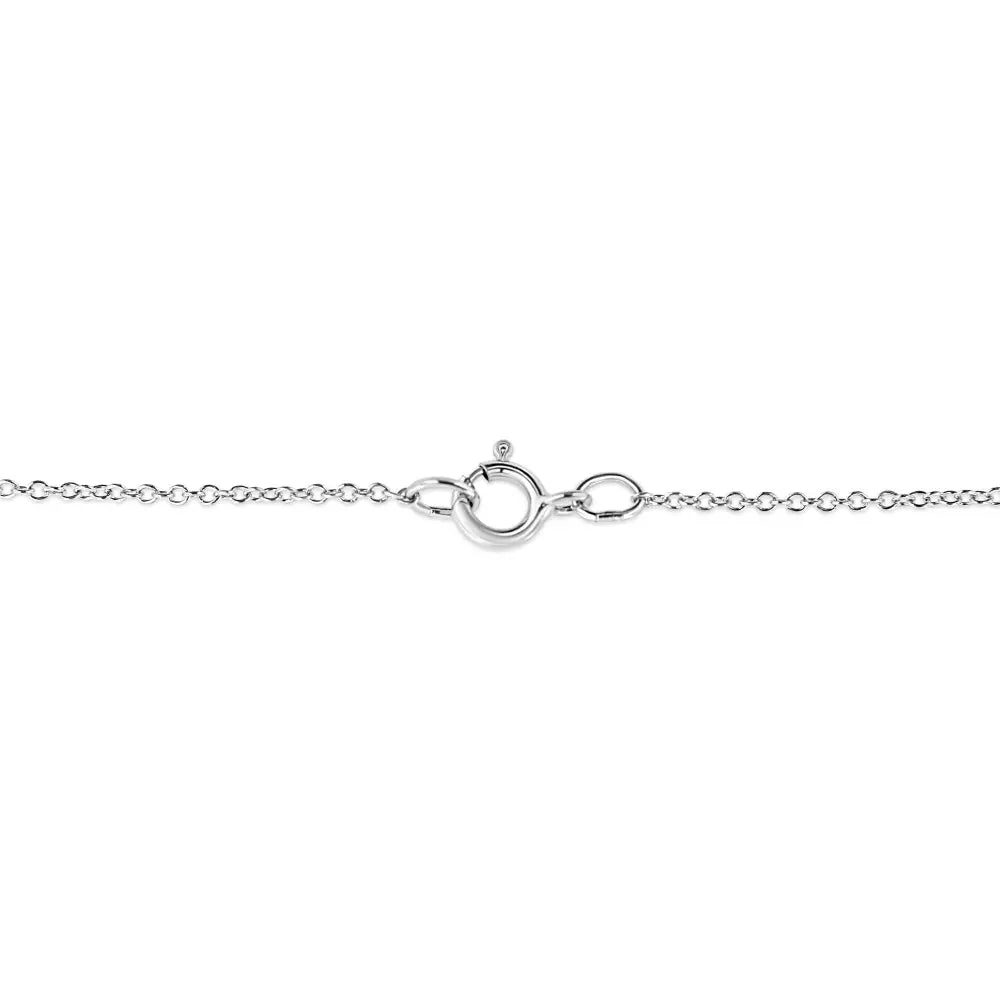 Diamond Open Cross Pendant in Sterling Silver 1/10 Cttw 18 Inch Chain