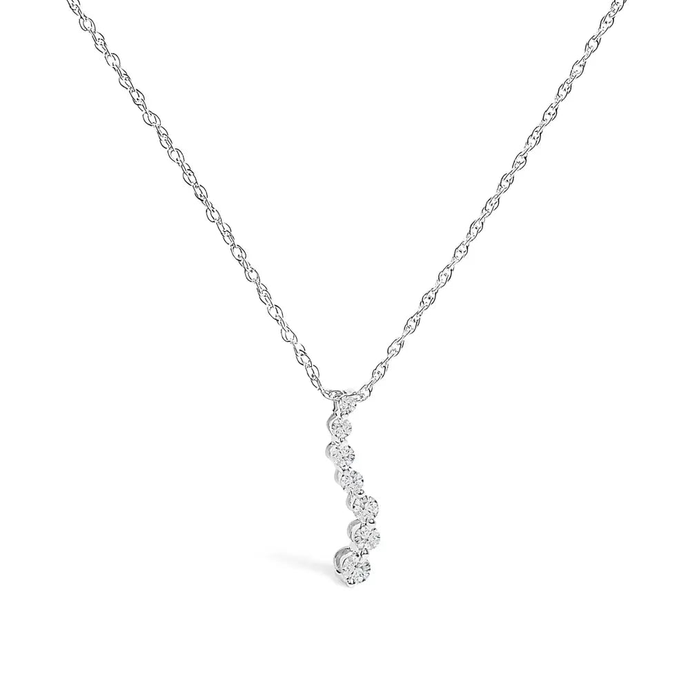 1/4 Cttw Lab Grown Diamond Journey Pendant Necklace in .925 Sterling Silver