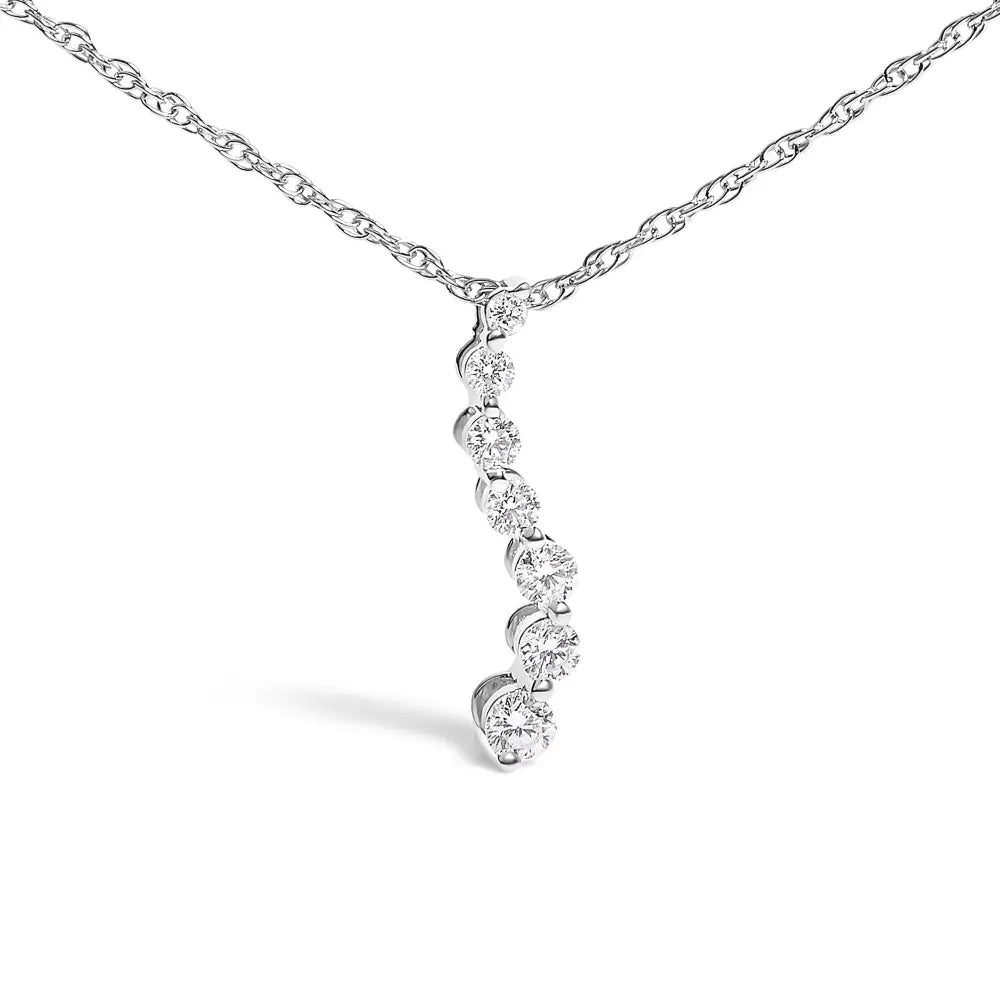 1/4 Cttw Lab Grown Diamond Journey Pendant Necklace in .925 Sterling Silver