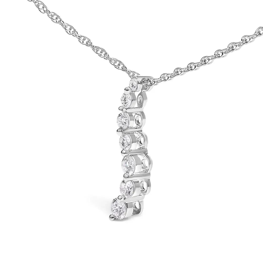 1/4 Cttw Lab Grown Diamond Journey Pendant Necklace in .925 Sterling Silver