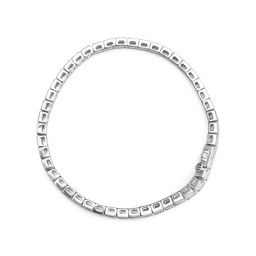 1/4 Cttw Diamond Bead Link Tennis Bracelet in Sterling Silver 7.25 Inch