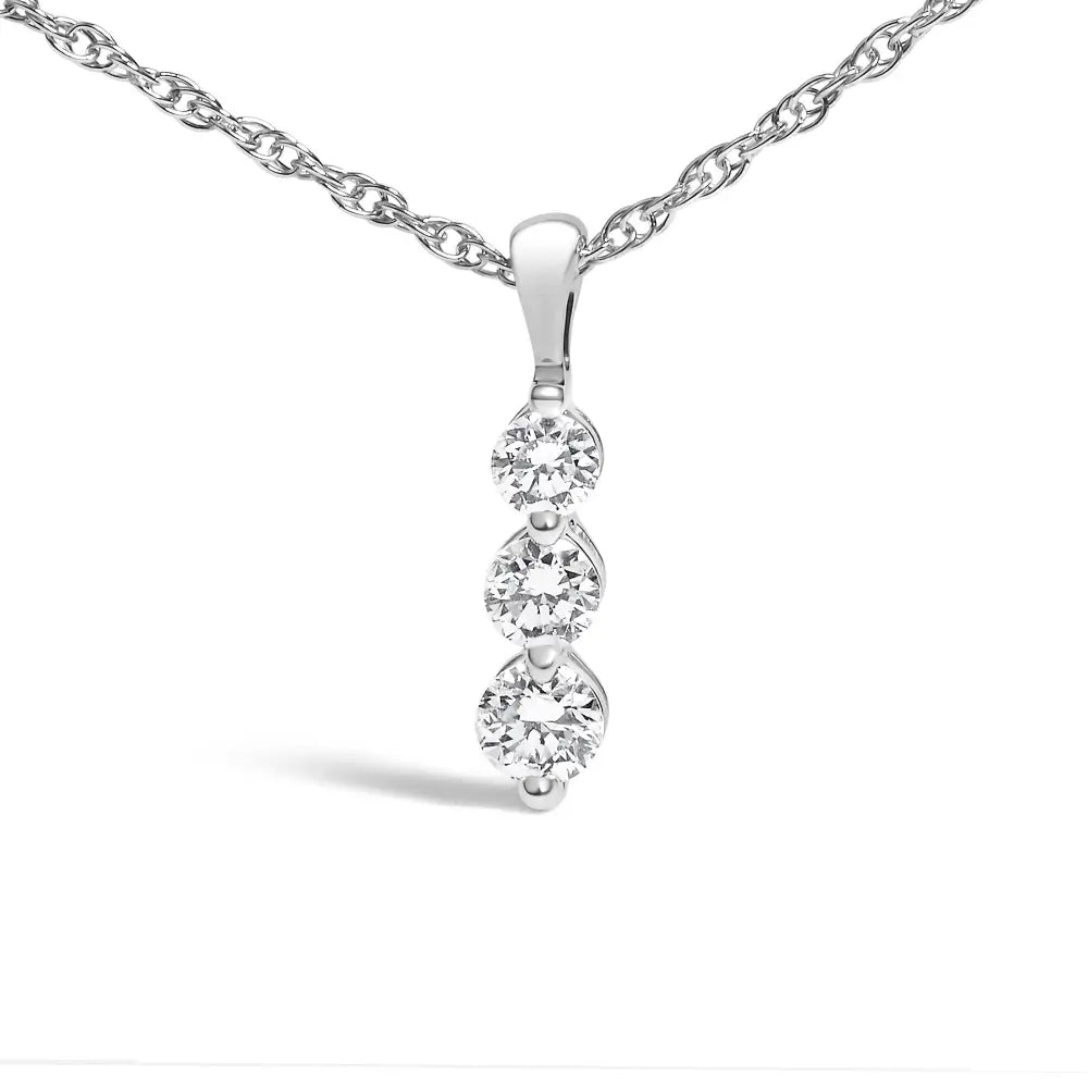 Lab Grown Diamond Three Stone Pendant in .925 Sterling Silver 1/4 Cttw