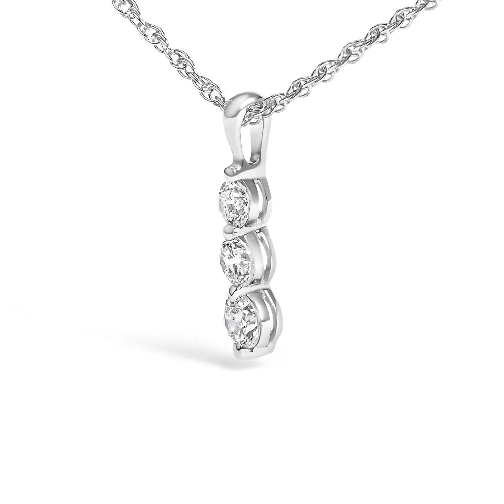 Lab Grown Diamond Three Stone Pendant in .925 Sterling Silver 1/4 Cttw