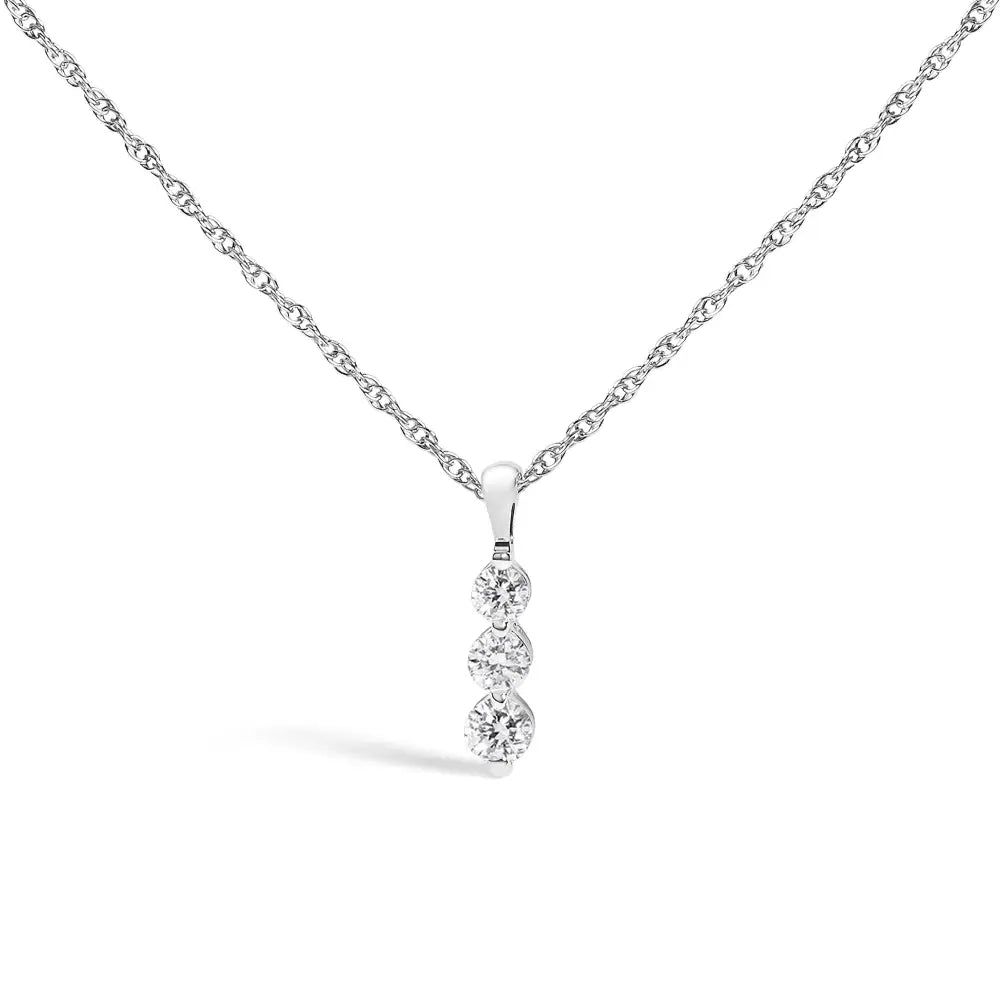 Lab Grown Diamond Three Stone Pendant in .925 Sterling Silver 1/4 Cttw