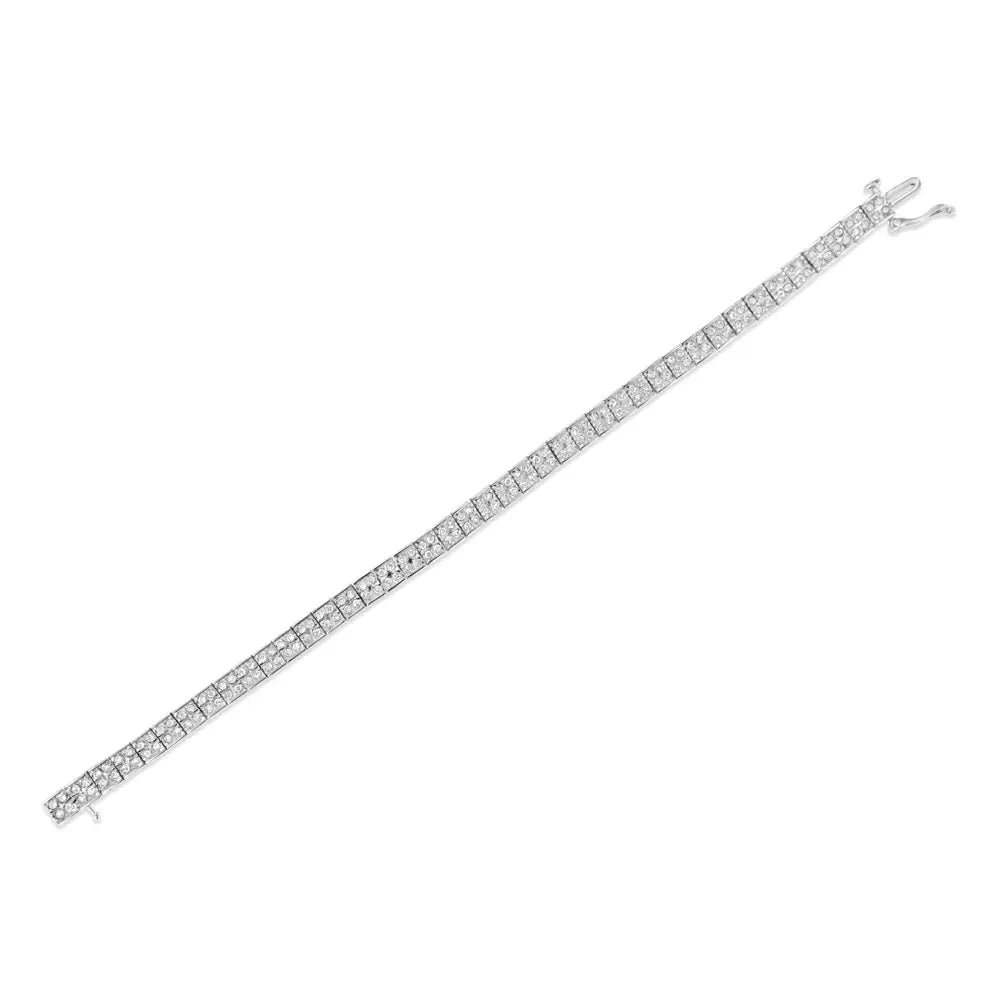 2.0 Cttw Four-Stone Diamond Link Bracelet in Sterling Silver 7.25 Inch