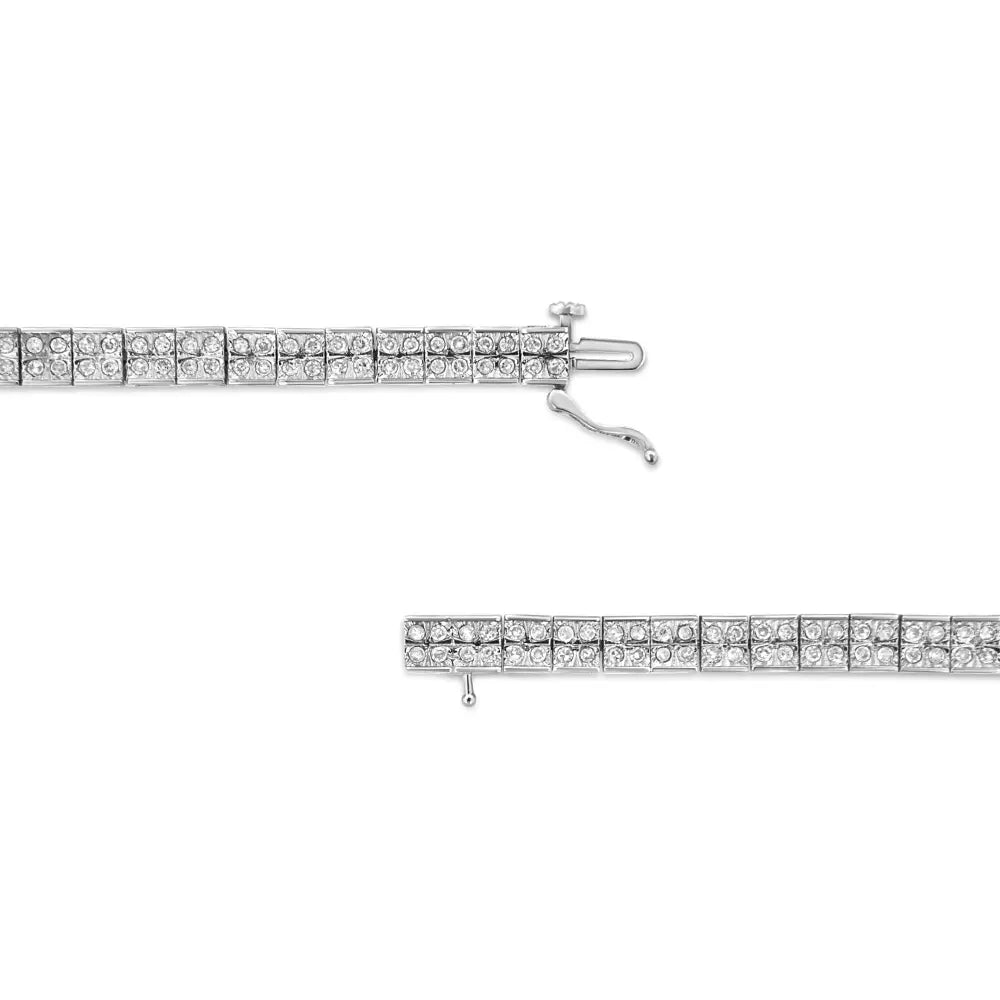 2.0 Cttw Four-Stone Diamond Link Bracelet in Sterling Silver 7.25 Inch