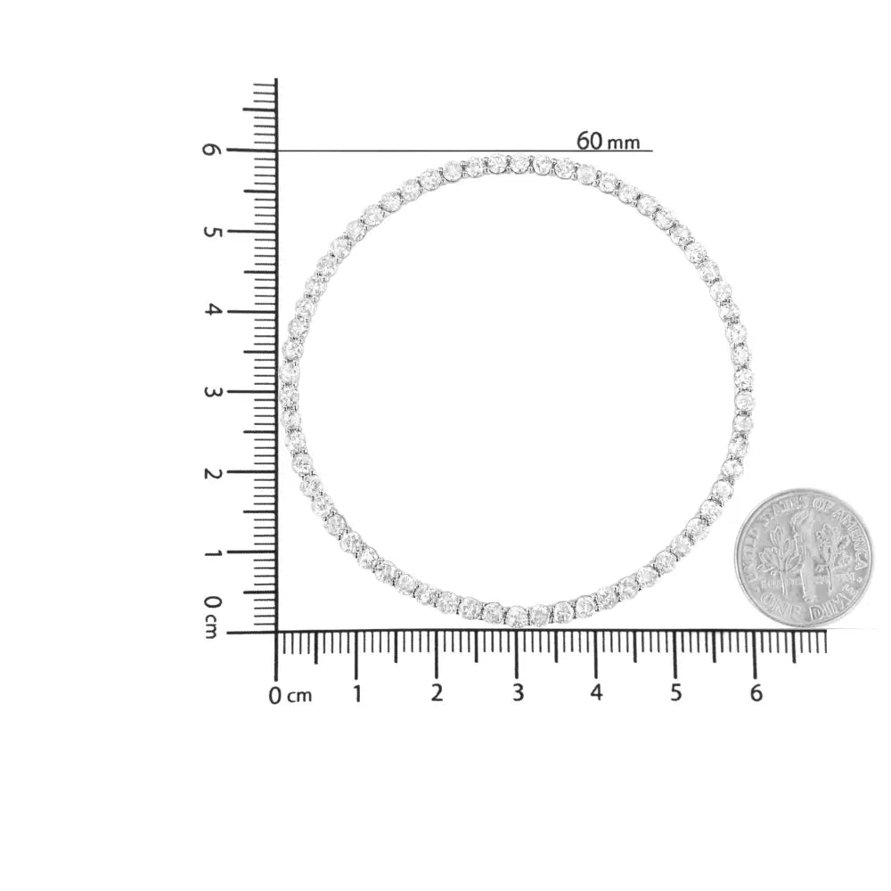 5.0 Cttw Natural Diamond Open Circle Pendant in Sterling Silver 18 Inch